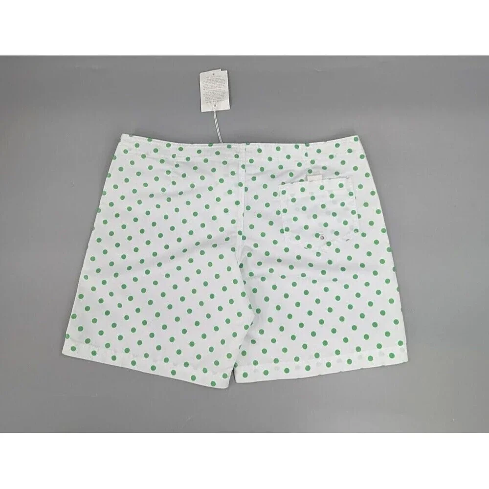Womens Board Shorts Medium Green‎ Polka Dots Caribe Island Company Beach Surf